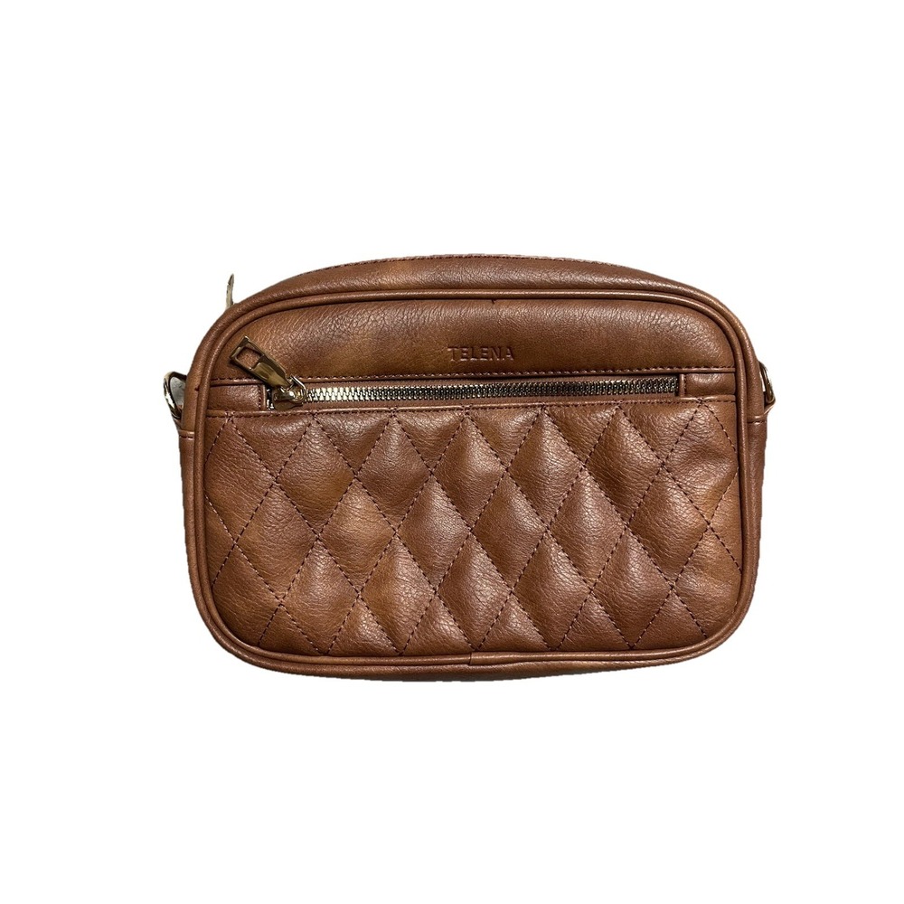 Telena Small Vegan Leather Crossbody Purse No Straps Clutch